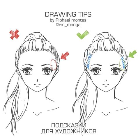 short ponytail drawing references.